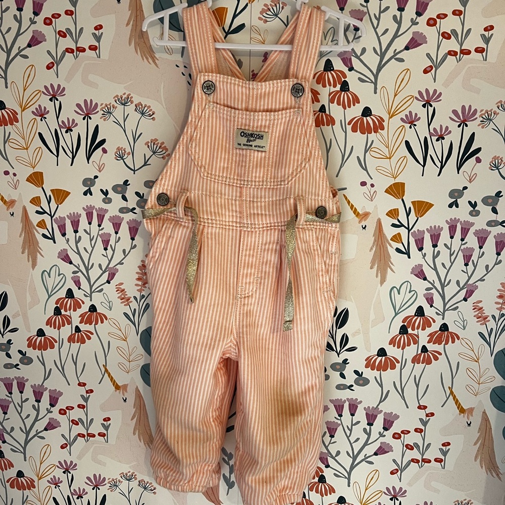 OshKosh B'gosh Pink Overalls 12-18 M